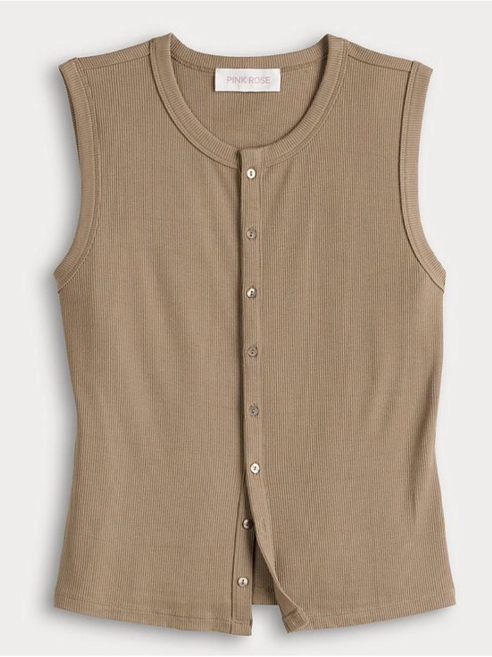 NWT Pink Republic Juniors’ Crewneck Button-Up Tank Top